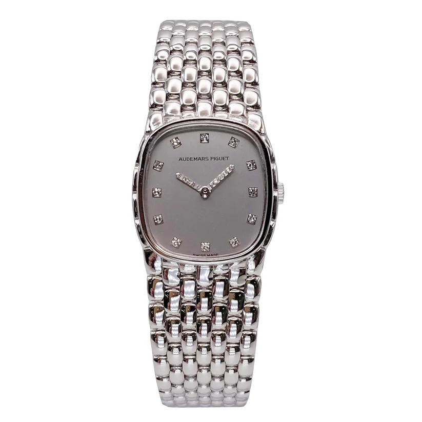 Audemars Piguet Cobra 22mm 18k White Gold Silver Diamond Dial Manual Wind Watch